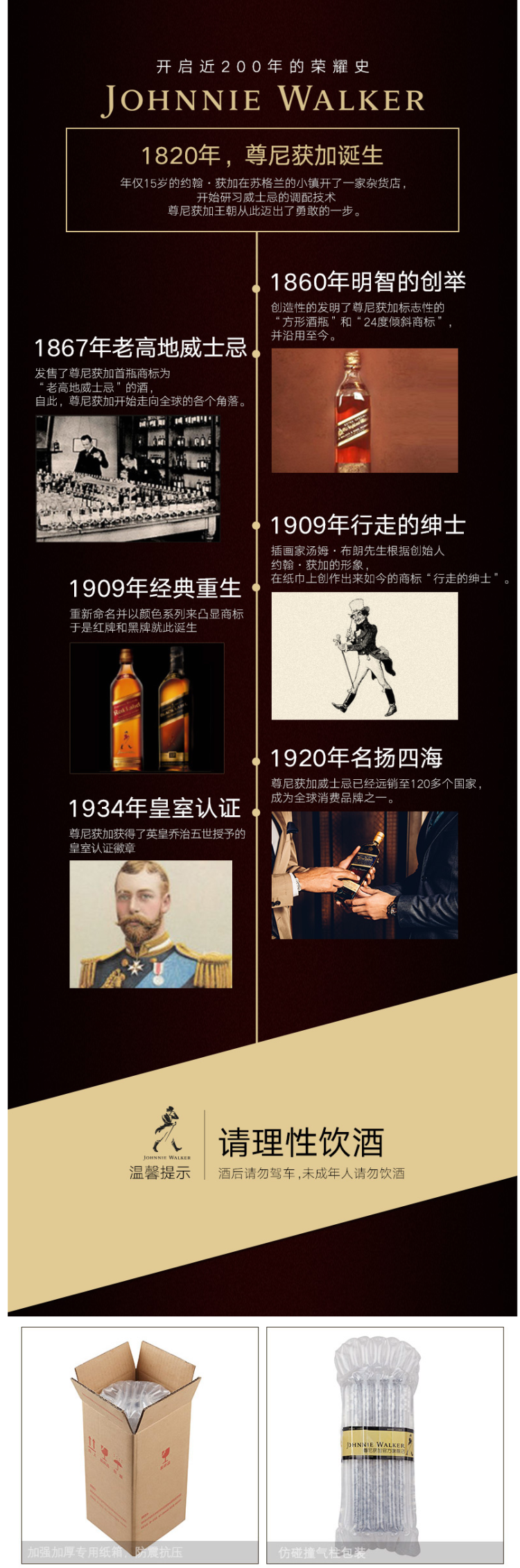 英国原产 尊尼获加 红方调配威士忌 200ml 图6