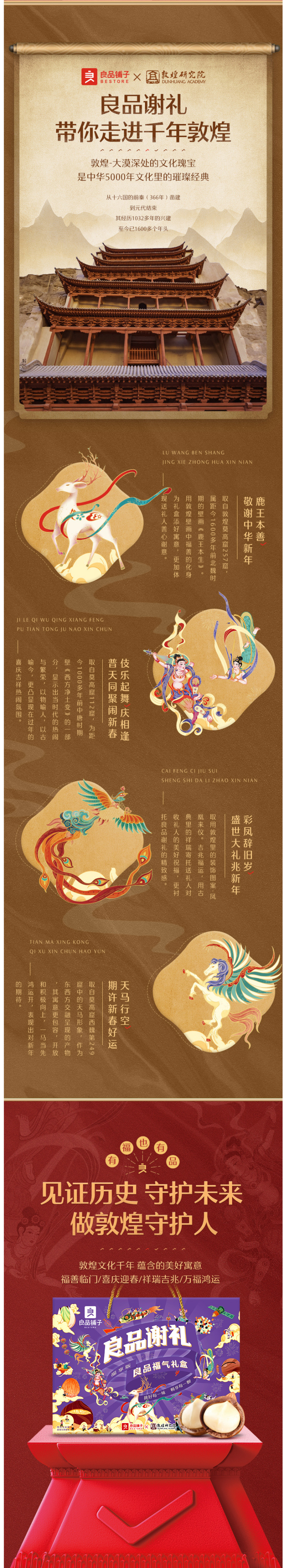 良品铺子&敦煌研究院 高端坚果礼盒 1788g/10袋 图5