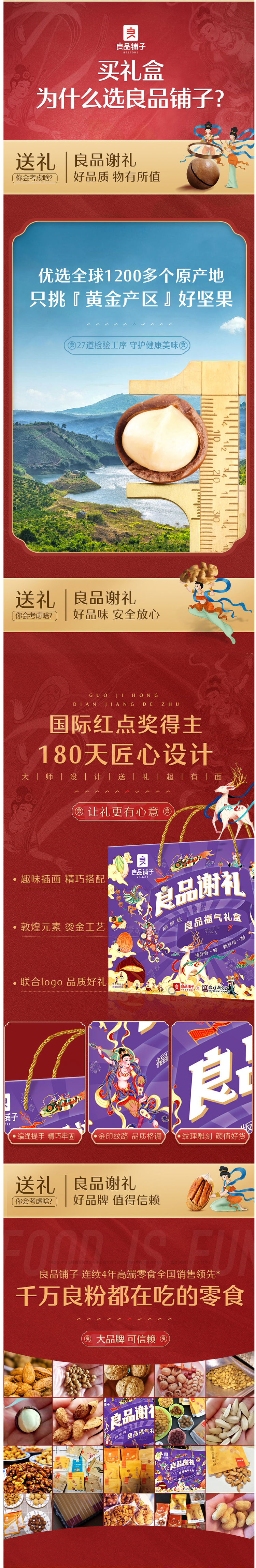 良品铺子&敦煌研究院 高端坚果礼盒 1788g/10袋 图6