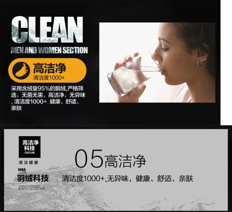 最顶级1000蓬松度 君羽 95%鹅绒 男女羽绒服 图9