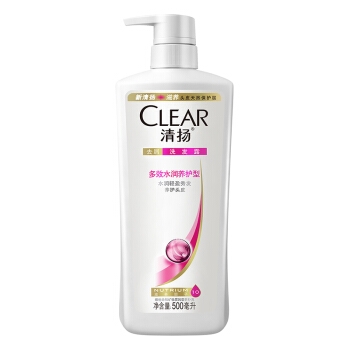 京东PLUS会员： CLEAR 清扬 多效水润养护型洗发水 500ml *4件 图1