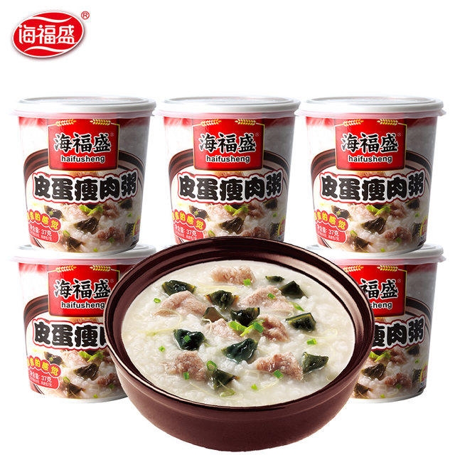 小米生态链 海福盛 皮蛋瘦肉粥 37g*6杯 冲泡即食 图1