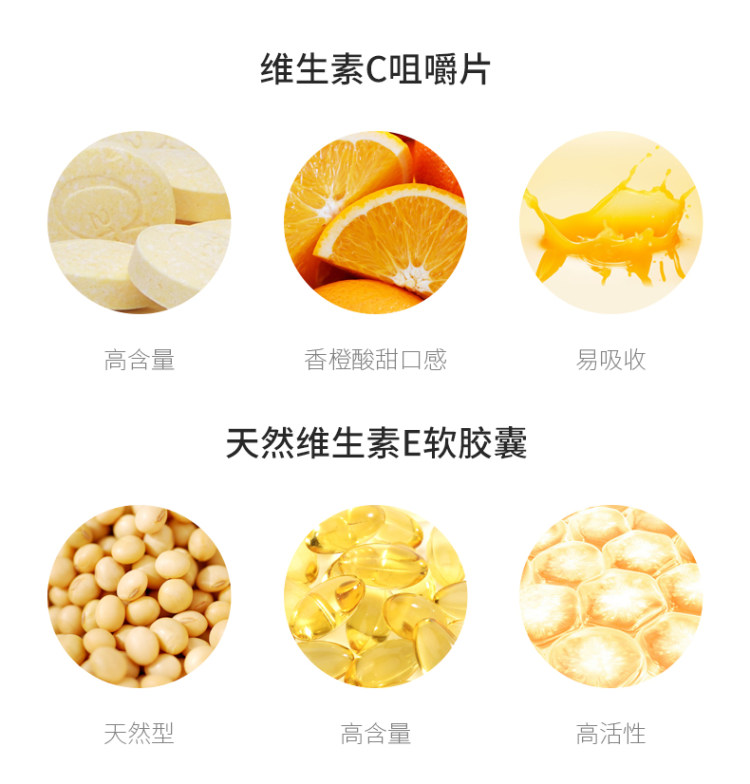 康恩贝 天然维生素E软胶囊 120粒VE+100片维C 图2