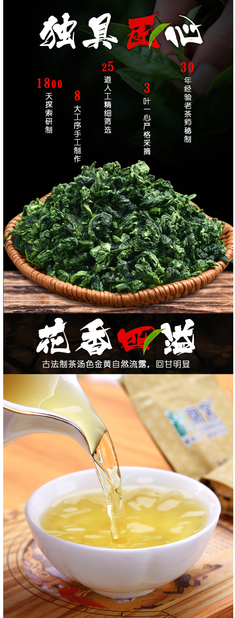 阅客 20新茶 浓香型安溪铁观音 500g 高档木艺礼盒装 图2