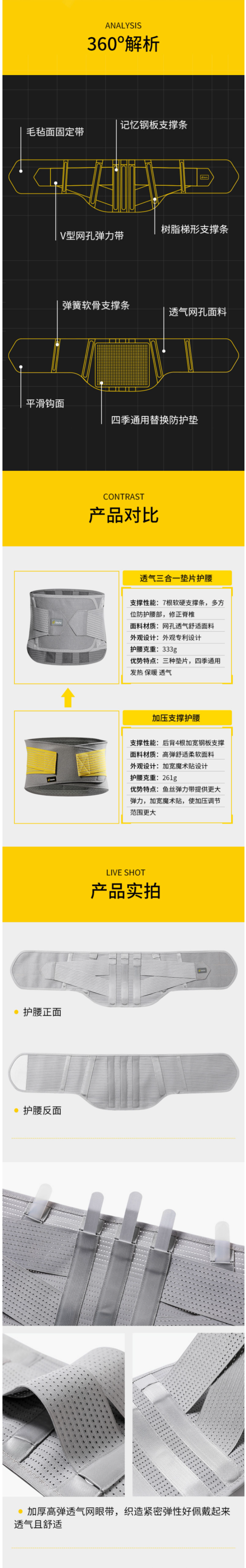 Glofit 运动护腰带 8根可拆卸支撑条 图4