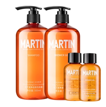 京东PLUS会员： Martin 马丁 洁净洗沐套装（洗发水500ml+沐浴露500ml+赠洗50ml+浴50ml） *2件 +凑单品 图1