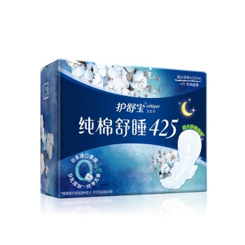 whisper 护舒宝 纯棉舒睡夜用卫生巾 425mm*4片 *9件 图2