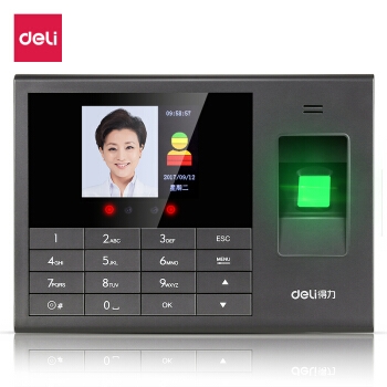 deli 得力 33868 人脸指纹混合识别考勤机 图1