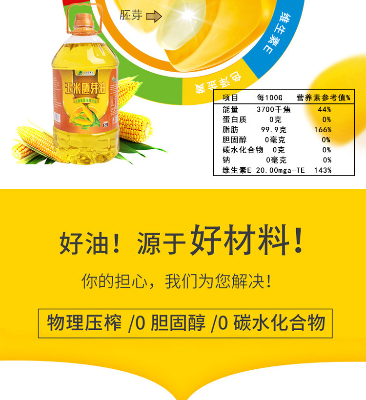 历史低价 北大荒 新鲜玉米油非转基因食用油5L 图4