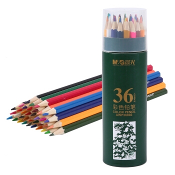 M&G 晨光 AWP36802 绿色PP筒装系列 彩色铅笔 36色 36支/筒 *3件 图1