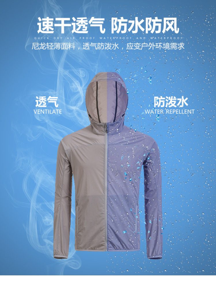 地球科学家 防风防泼水防晒 透气有弹力 男全功能皮肤风衣 图10