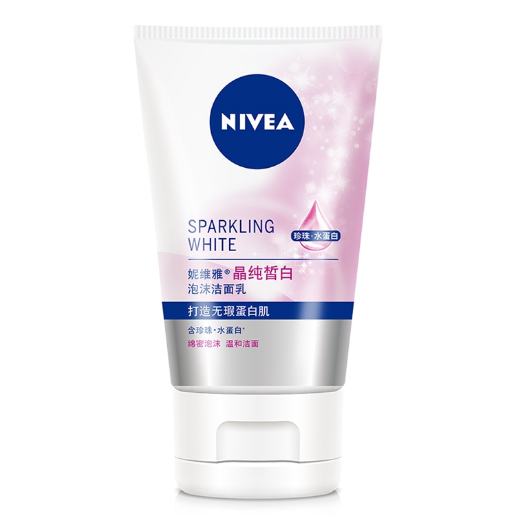 NIVEA 妮维雅 晶纯皙白泡沫洁面乳 150g *3件 图1