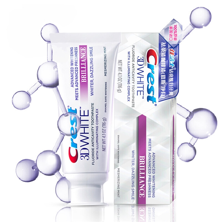 Crest 佳洁士 3D钻亮炫白牙膏 慕斯净白 116g *4件 图3