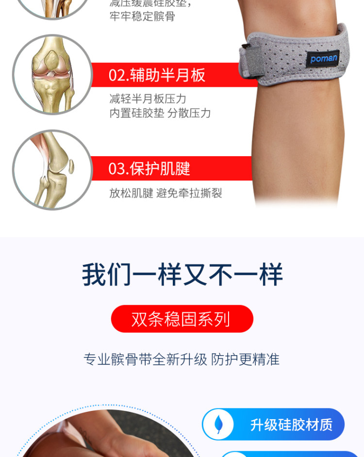 专业跑步运动 髌骨带  保护膝关节 2只 图6