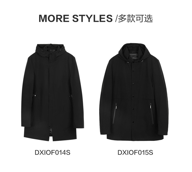 红豆 DXIOF015S 春季男士连帽风衣 休闲外套 图5