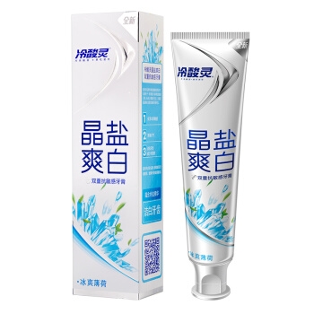 冷酸灵 双重抗敏感牙膏 晶盐爽白 130g *14件 图2