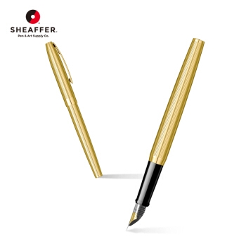 sheaffer 犀飞利 战斧系列 明尖钢笔套装 条饰纹镀金F尖 图2
