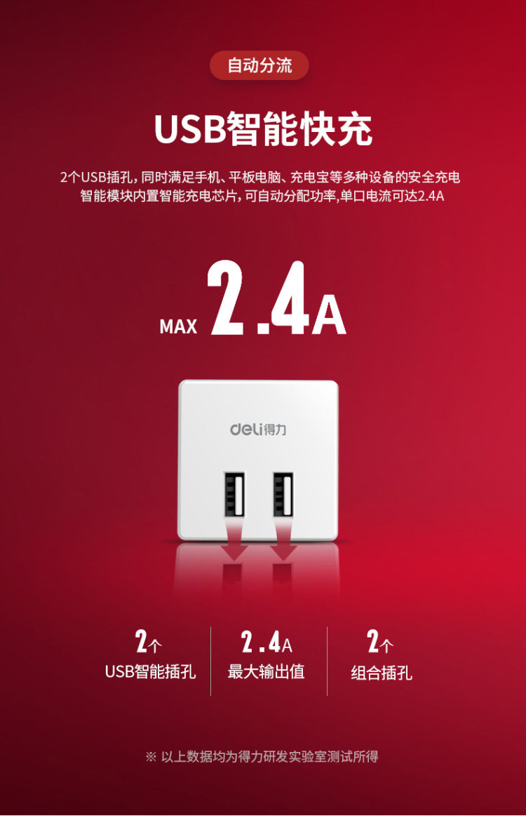 得力 魔方多孔智能插头 图7