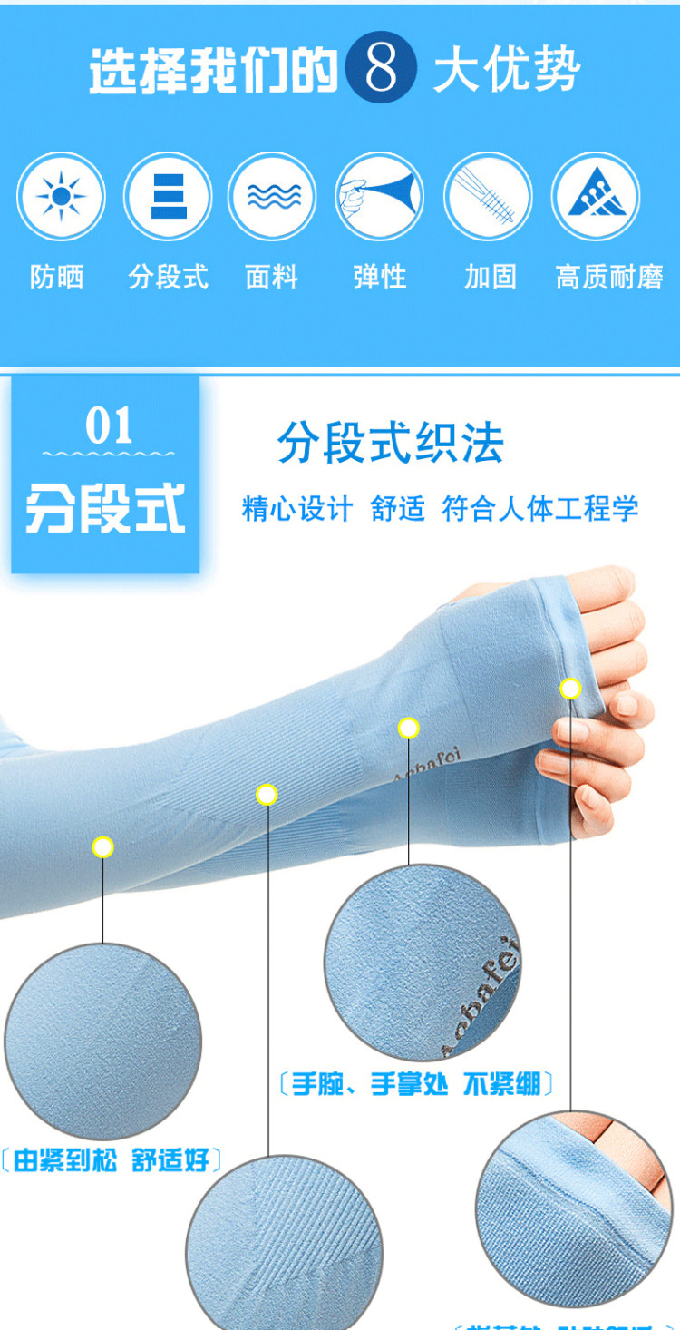 弹力凉感冰袖 2双 图4