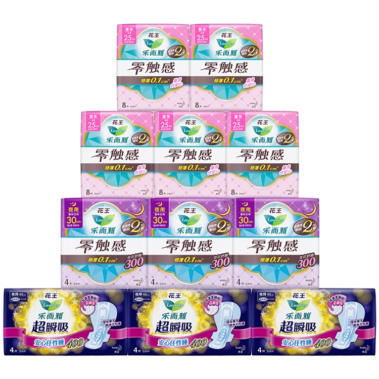 laurier 乐而雅 日夜安心组合11包装日用8片*5包+30cm*夜用*4片*3包+40cm*夜用4片*3包） 图1
