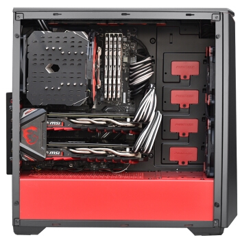 PHANTEKS 追风者 416PTG 钢化玻璃RGB版 ATX机箱 黑红色 图4