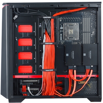 PHANTEKS 追风者 416PTG 钢化玻璃RGB版 ATX机箱 黑红色 图5