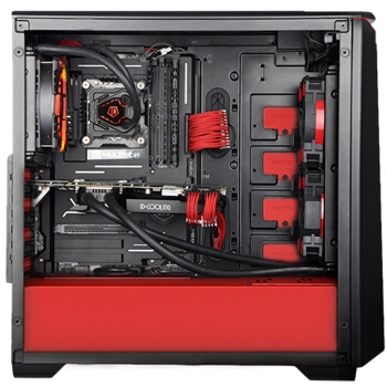 PHANTEKS 追风者 416PTG 钢化玻璃RGB版 ATX机箱 黑红色 图3