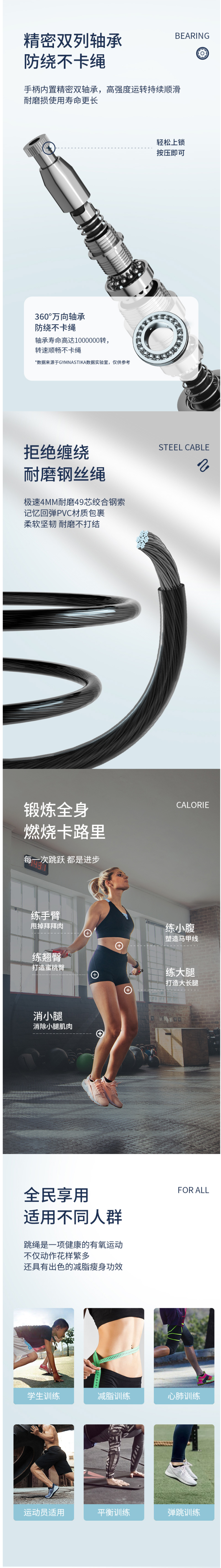 戈那斯Gymnas 自锁轴承钢丝跳绳 礼盒装 图3