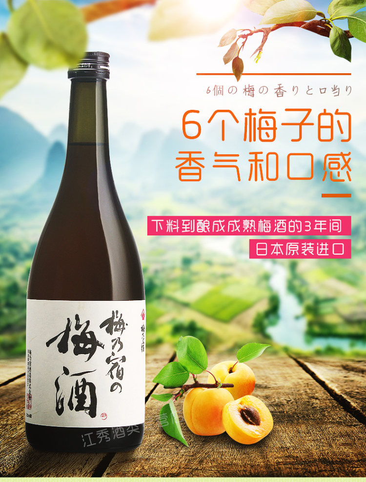 日本原瓶进口 梅乃宿 青梅甜酒720ml 3年方成酒 图3