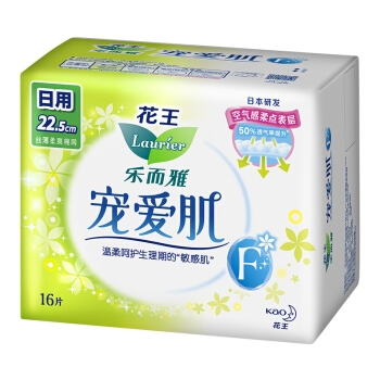 Laurier 乐而雅 宠爱肌丝薄柔棉日用卫生巾 22.5cm16片 图2