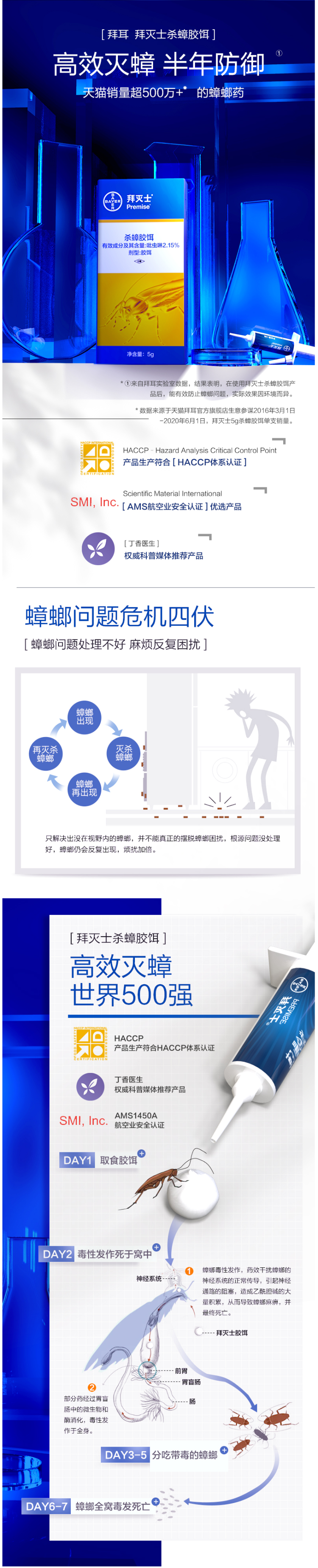 世界500强 德国拜耳 杀蟑胶饵 5g 连环灭杀一窝端 图2