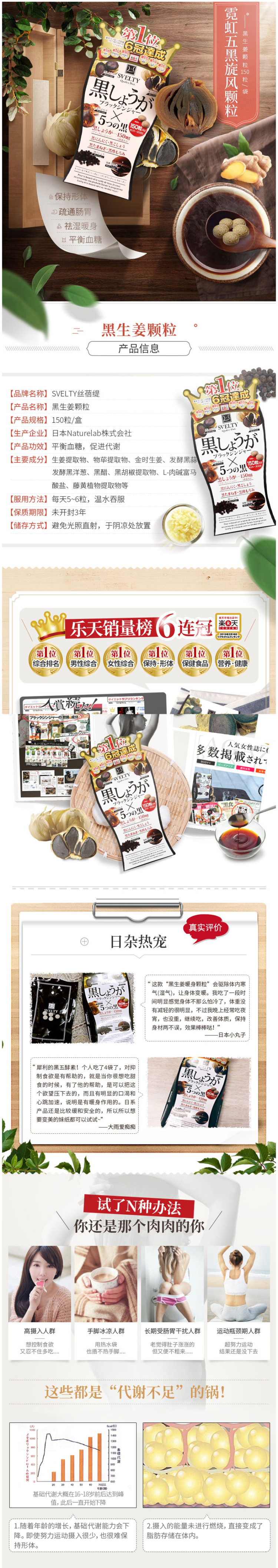 临期清仓 日本原装进口 丝蓓缇SVELTY 黑生姜祛湿丸 150粒 图2