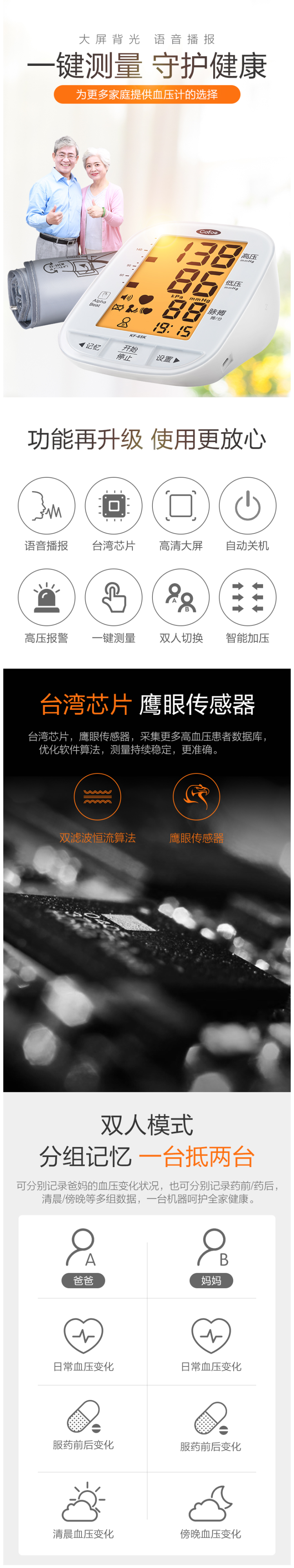 可孚 上臂式 全自动电子血压测量仪 心率不齐提示 图2