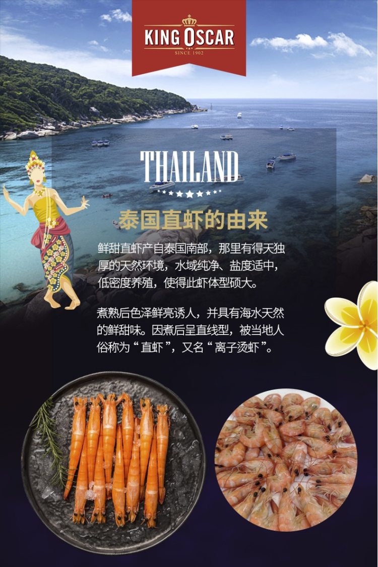 天猫认证 泰国原装 KingOscar 熟冻拉直凡纳对虾 750g BAP4星品质 图6