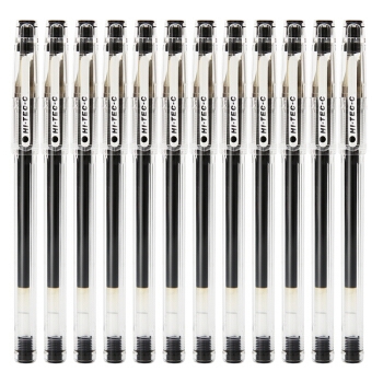 京东PLUS会员： PILOT 百乐 HI-TEC-C系列 BLLH-20C4 中性笔 0.4mm 黑色 12支装 图1