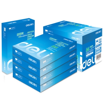 deli 得力 莱茵河 A4复印纸 80g 500张/包 5包装（2500张） 图1