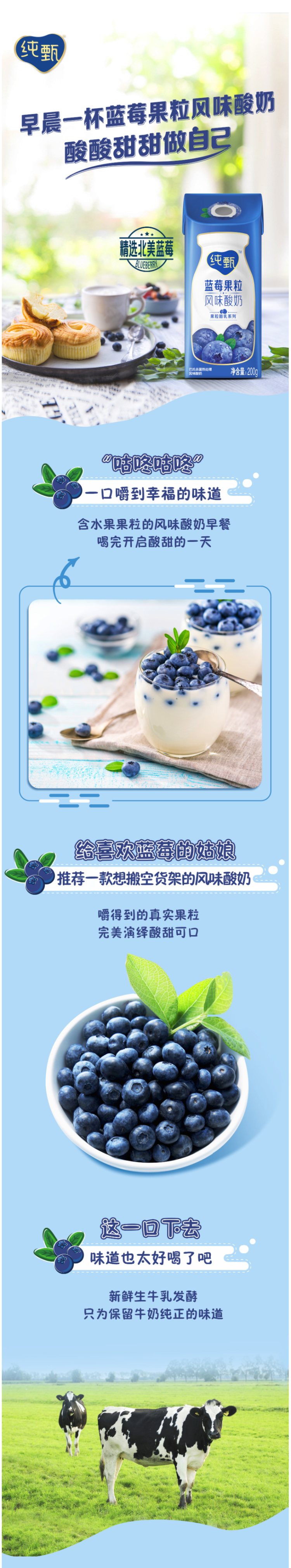 蒙牛 纯甄 蓝莓果粒 常温风味酸奶 200g*10瓶 图1