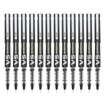 PLUS会员： PILOT 百乐 BXC-V5 可换墨囊直液式中性笔 0.5mm 黑色 12支 图1