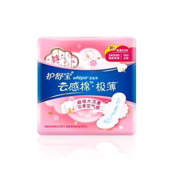 whisper 护舒宝 云感棉日夜卫生巾组合装 84片装 (日用24cm*20片*3+夜用31.7cm*8片*2+夜用42.4cm*4片*2) 图2