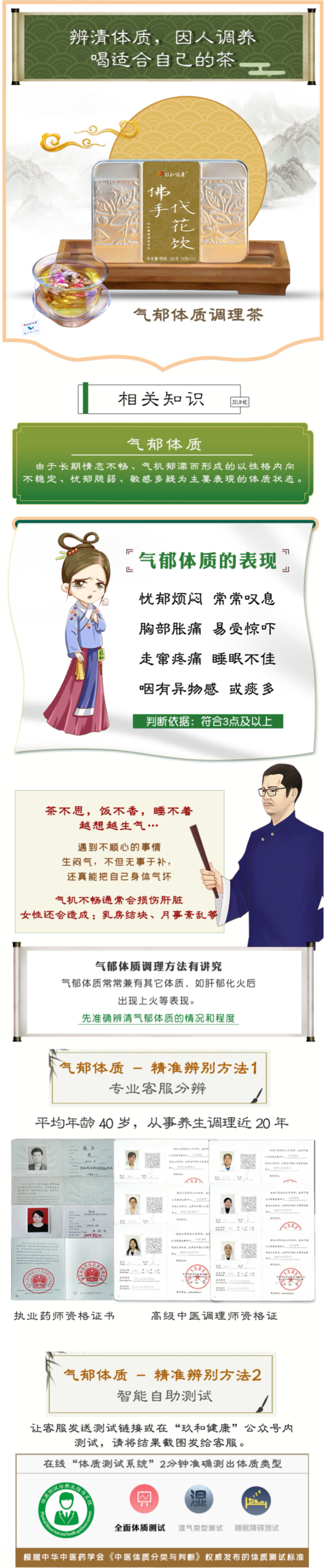 玖和健康 解气郁佛手花茶 调理疏肝解郁茶 5g*20袋 图1