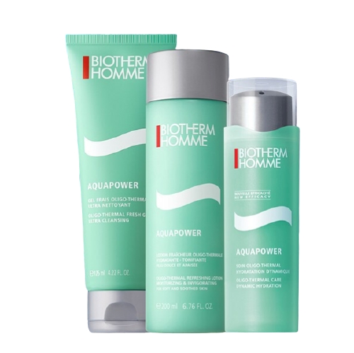 BIOTHERM 碧欧泉 水动力男士3步曲护肤套装（赠化妆包+灰色洗漱包+保湿乳20ml+爽肤水25ml+保湿乳5ml*2） 图1