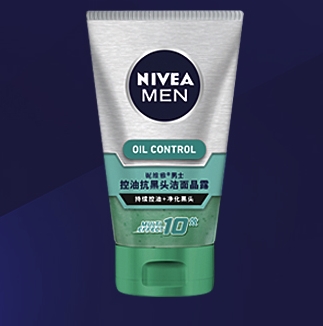 NIVEA 妮维雅 男士控油抗黑头洁面晶露 100g 图3