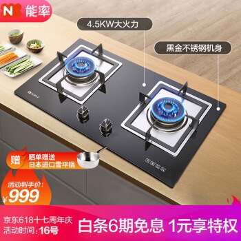 能率（NORITZ) 燃气灶 台嵌两用 灶具 4.5kw大火力燃气灶天然气 1685G 图1