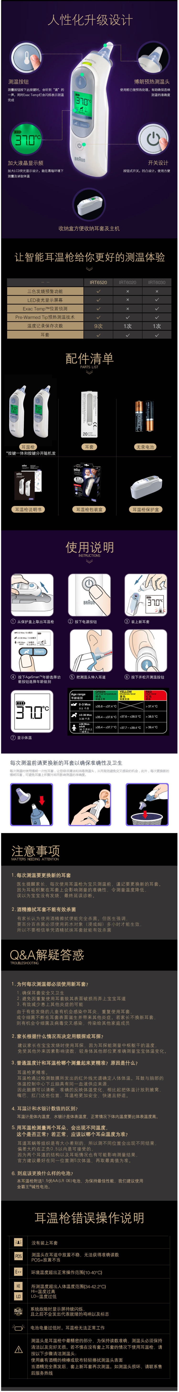德国 博朗 Braun IRT6520 宝宝耳温枪 图4