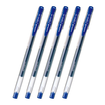 uni 三菱 UM-100 中性笔 0.5mm 蓝色 5支装 图1