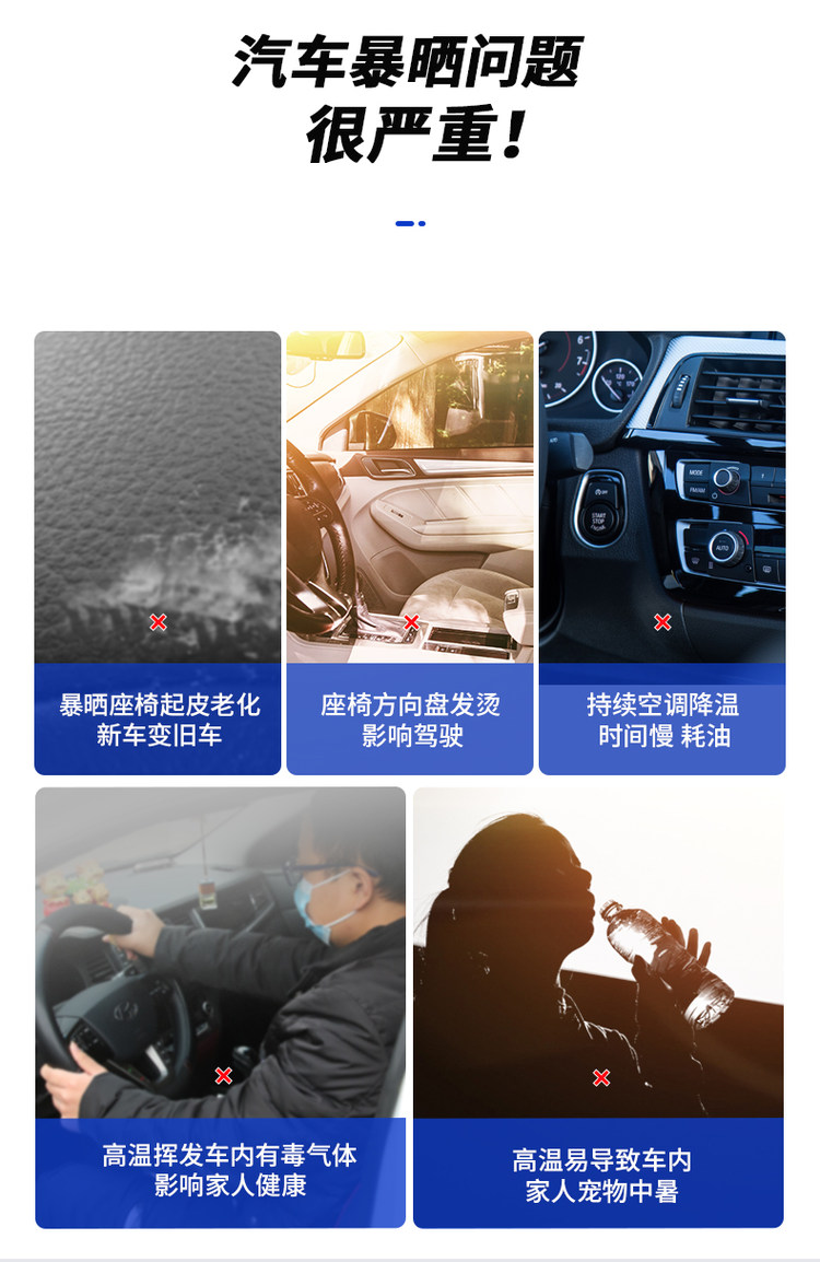 易尚品 汽车用遮阳伞 135*75cm/小号 图5