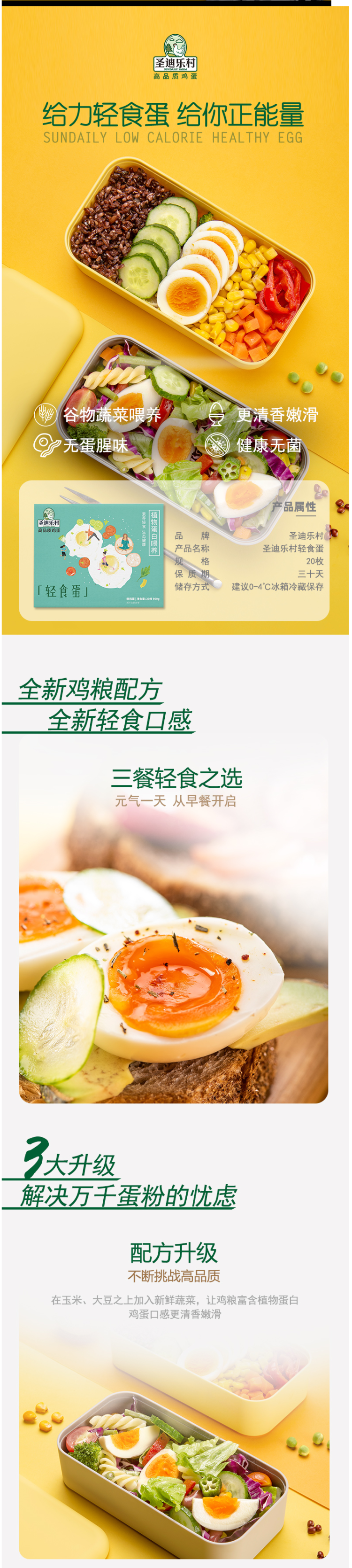 国宴峰会蛋品供应商 圣迪乐村 可生食无菌鸡蛋 20枚 图2