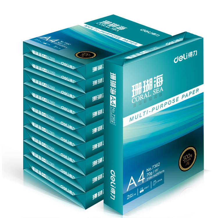 deli 得力 珊瑚海 80g A4 复印纸 中档款打印纸 500张 单包装 图4