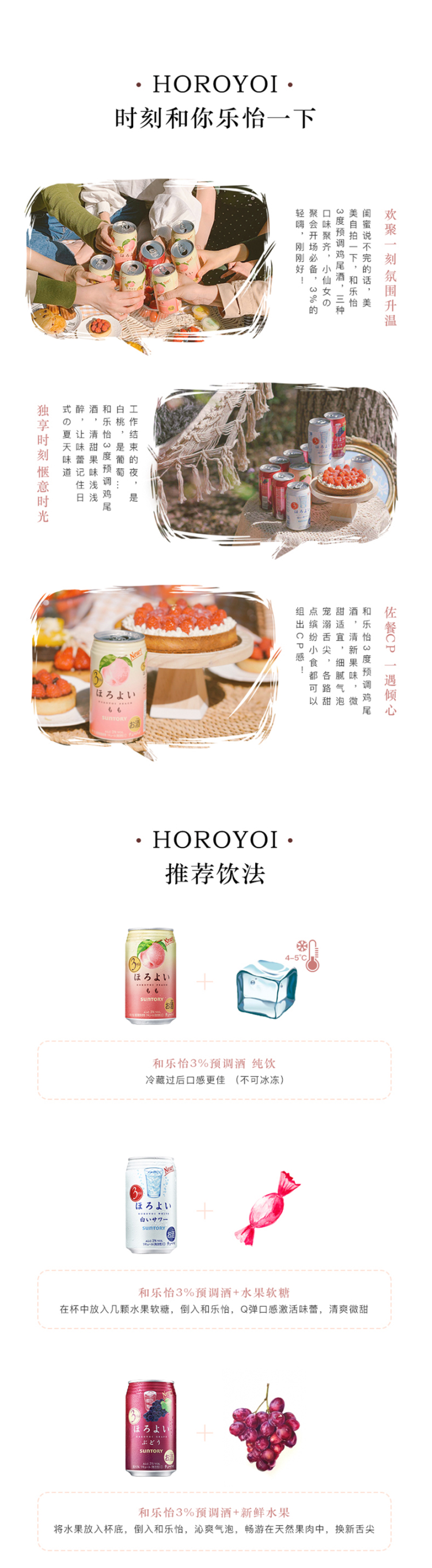 日本原装进口 三得利旗下 HOROYOI 3口味 预调网红鸡尾酒 350mL*6罐 图3