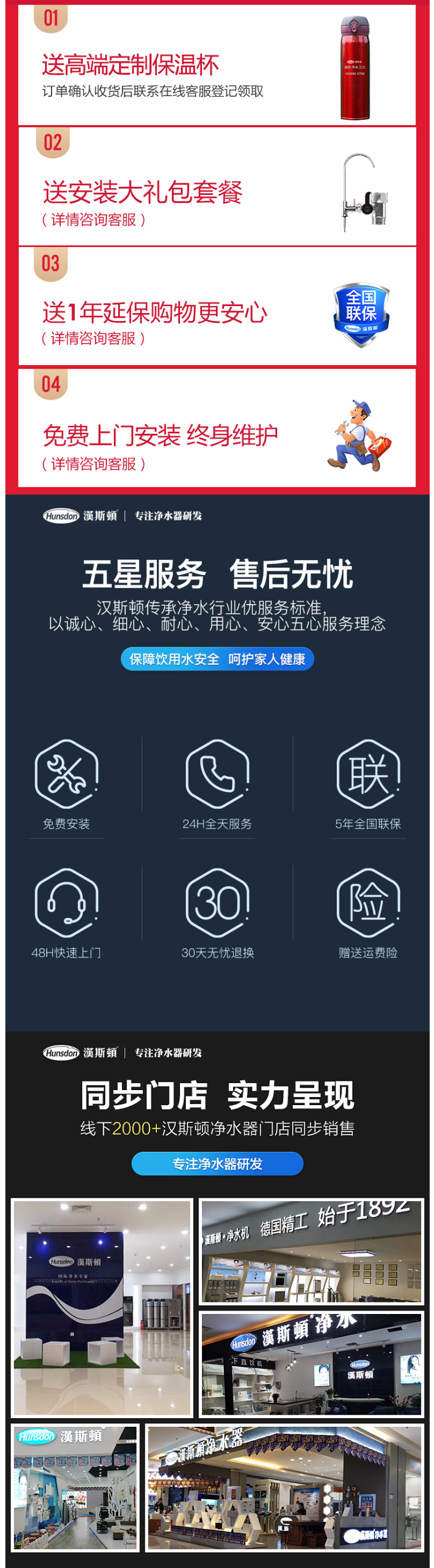 汉斯顿 德国UF超滤膜 五级精滤净水机 图1